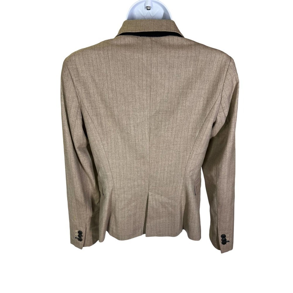 Zara Basic Brown Striped Single Button Blazer Jac… - image 4